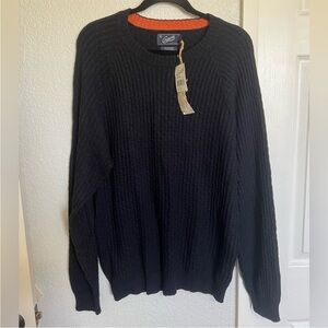 Grayers Navy Blue and Orange Crewneck Knit Sweater